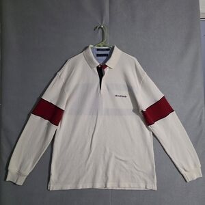 Vtg Tommy Hilfiger Mens Colorblock Long Sleeve Rugby Shirt Size XL